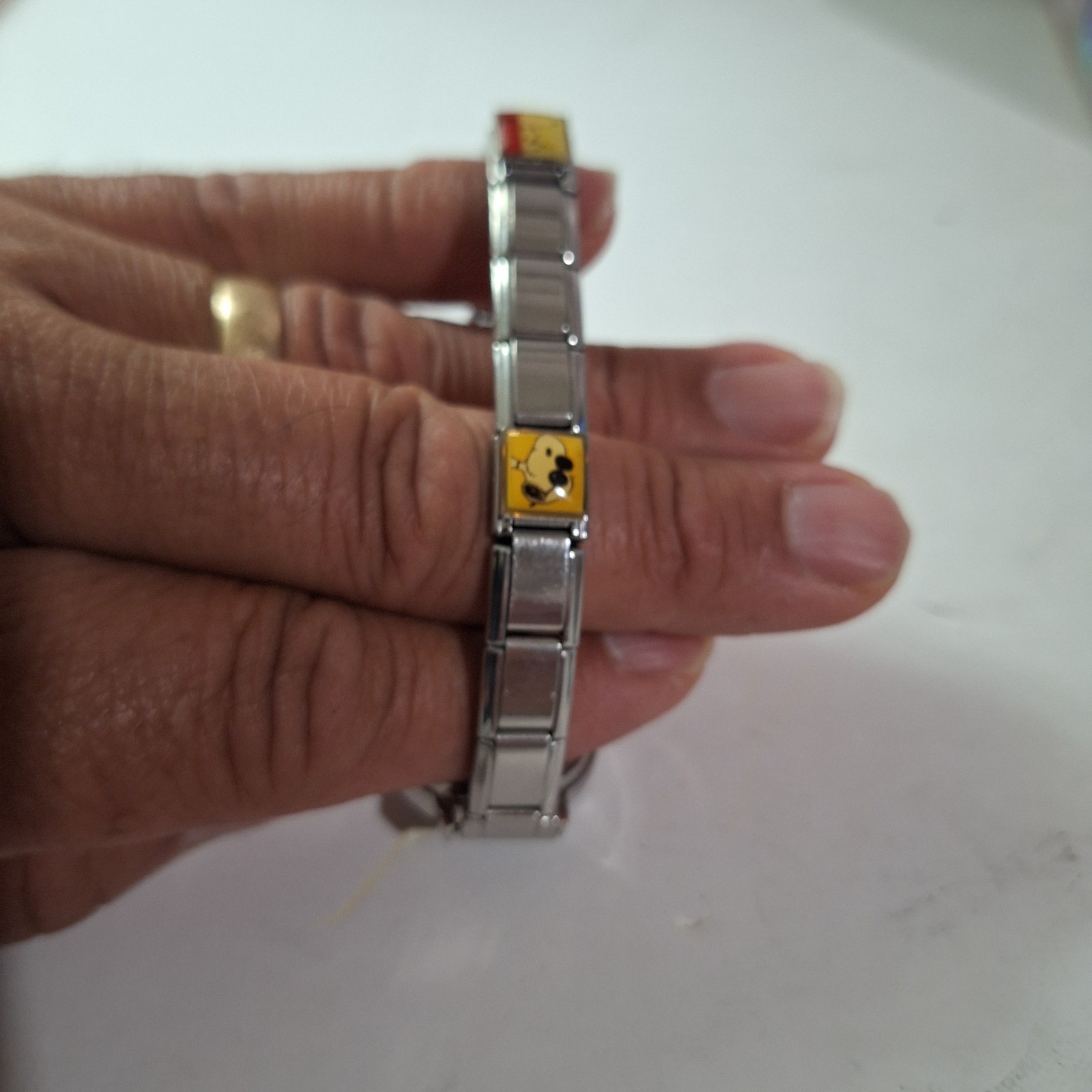 Snoopy Enamil Charms Casa D’Oro Watch Uberry Stainless Works New Battery Vintage