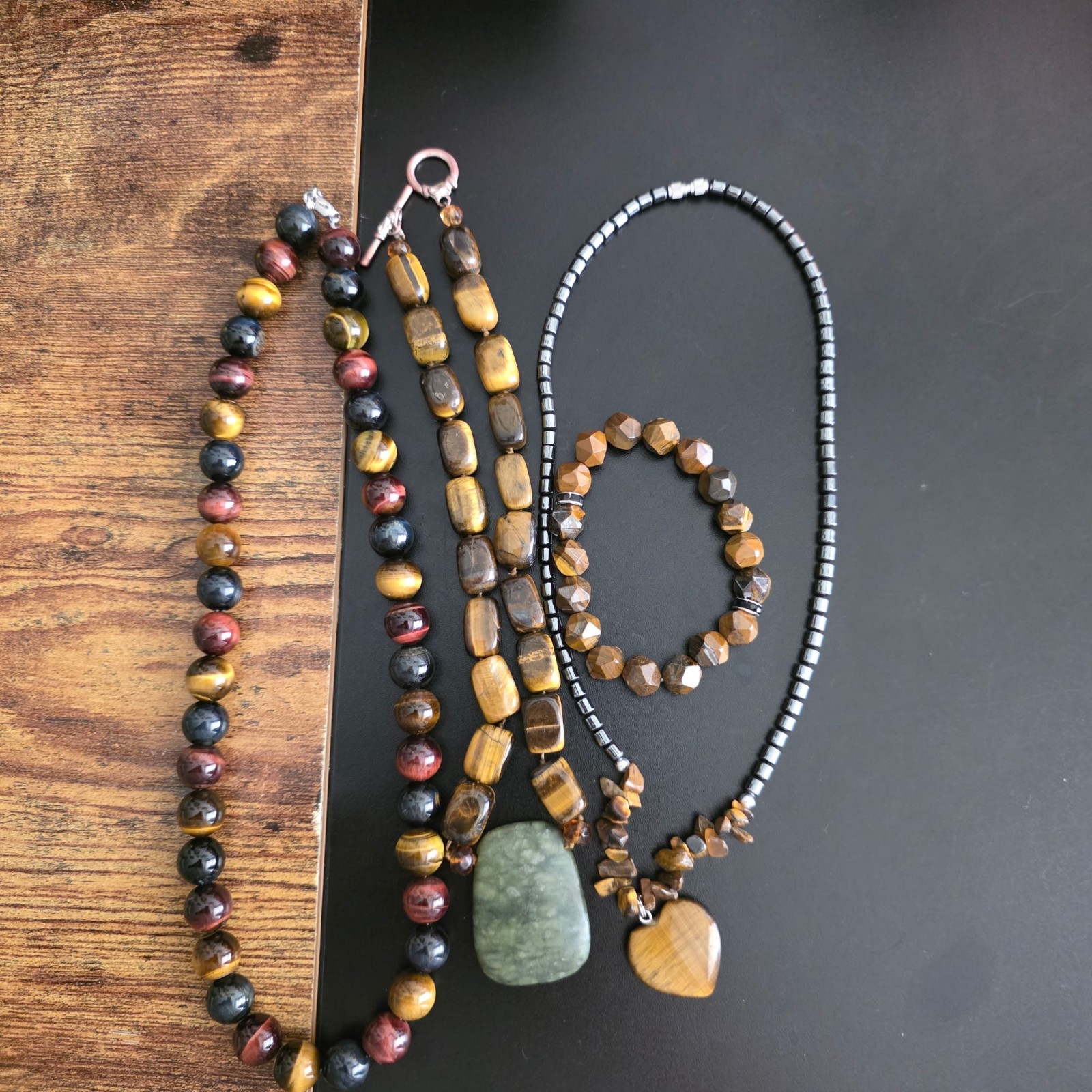 STUNNING! GENUINE TIGER EYE NECKLACES SET