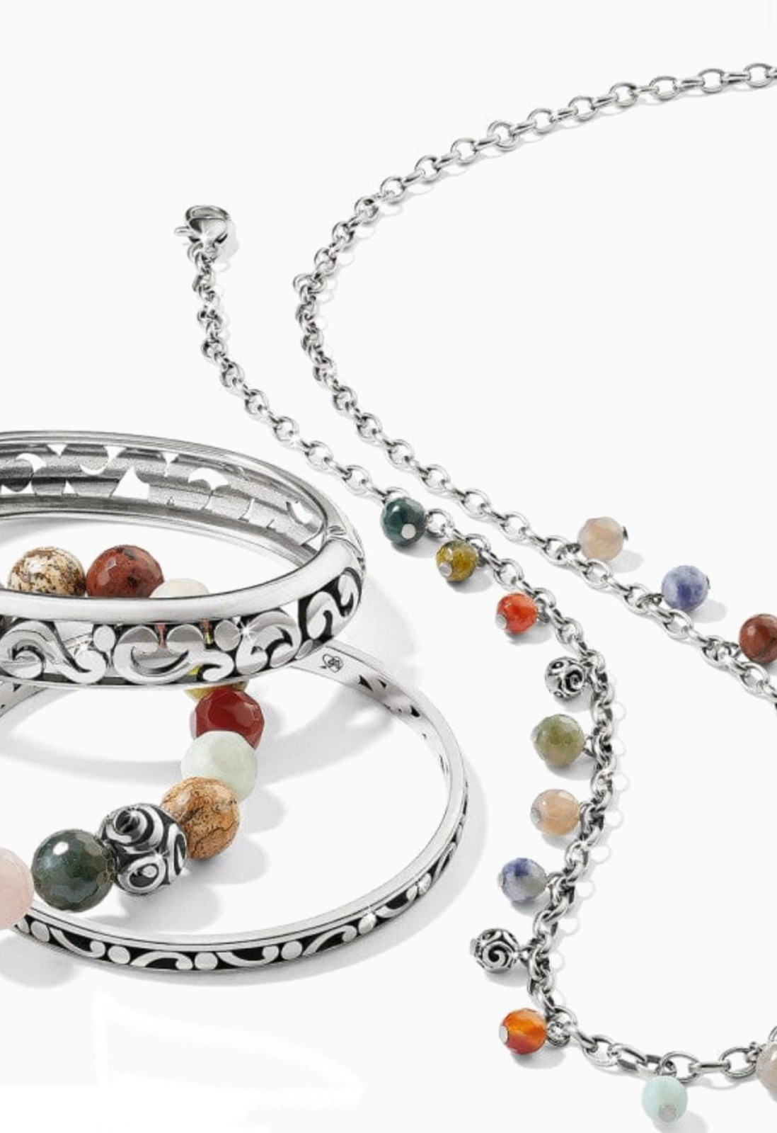 Brighton Contempo Multi Beaded Desert Sky Droplets Necklace JM7297 NWT MSRP $118