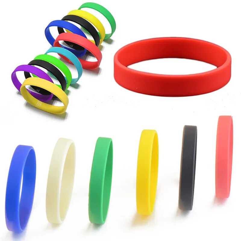 Silicone Rubber Sports Bracelet Wrist Band Fashion Simple Bangle Gift 12 Color