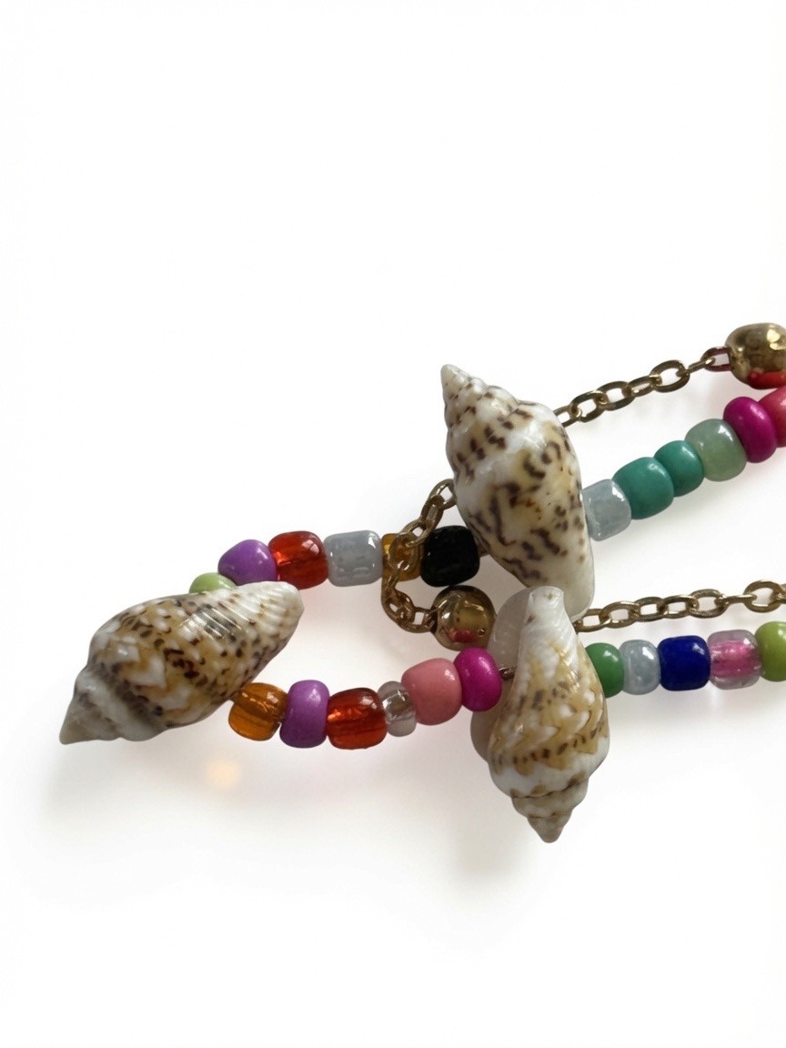 Boho Cowrie Shell Anklet Gold Chain Colorful Beads Beach Foot Jewelry New