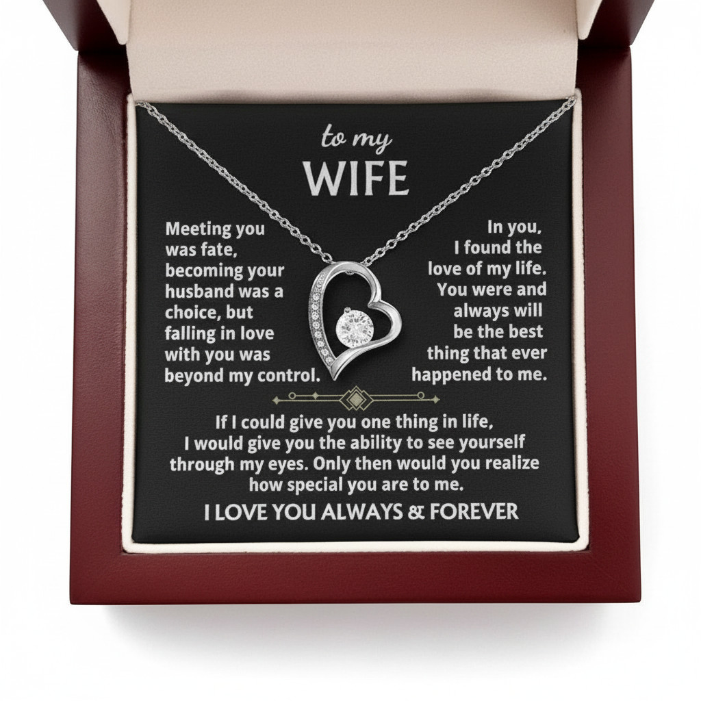 To My Wife Necklace Gift from Husband Anniversary Birthday Jewellery LED Gift