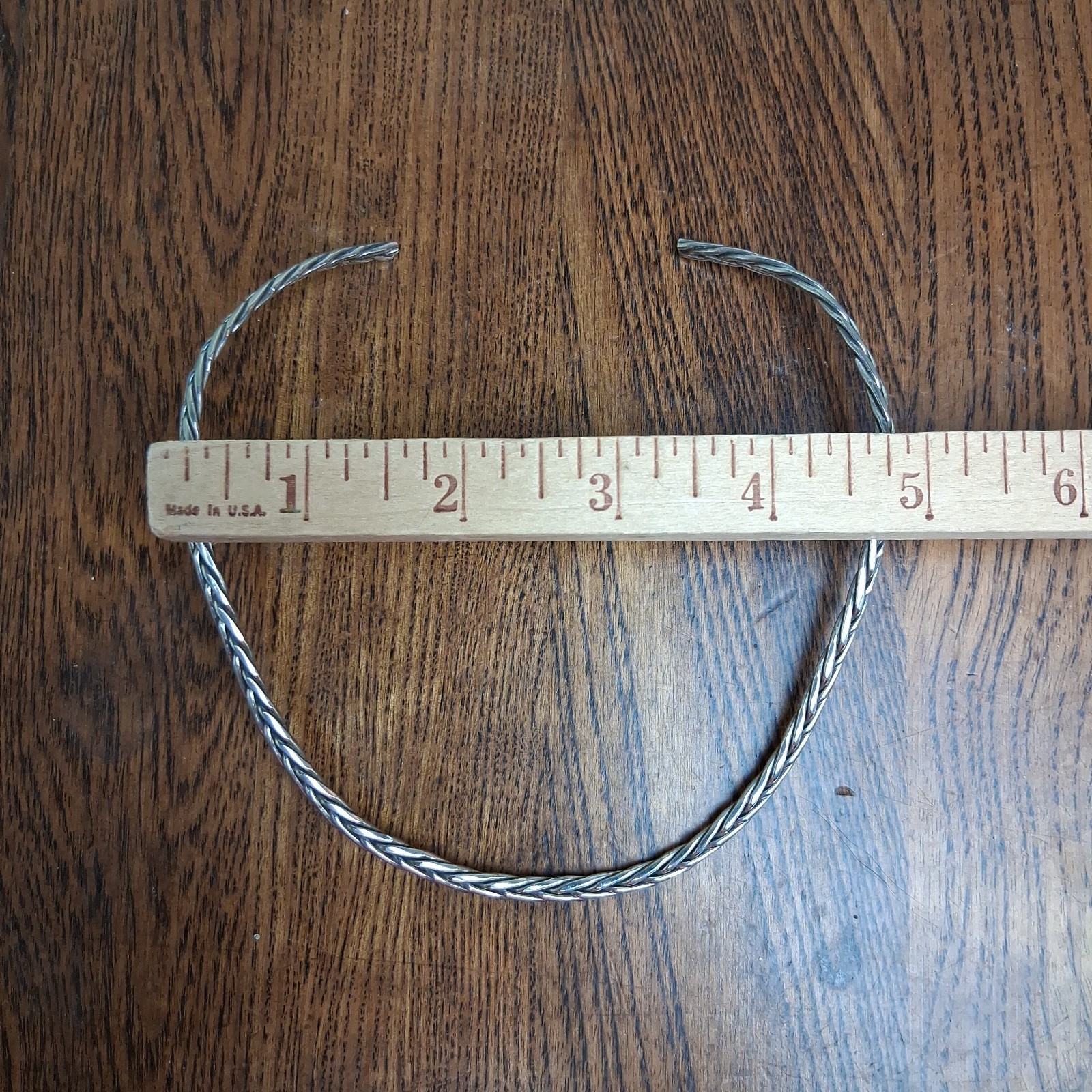 Sterling Silver925 Omega Collar Necklace Braided Open Neck Wire 30g Quiet Luxury