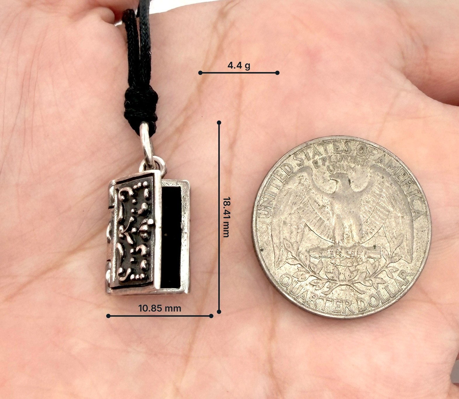 92.5 Sterling Silver Locket Pendant Handcrafted Ornate Heart Oval Triangle