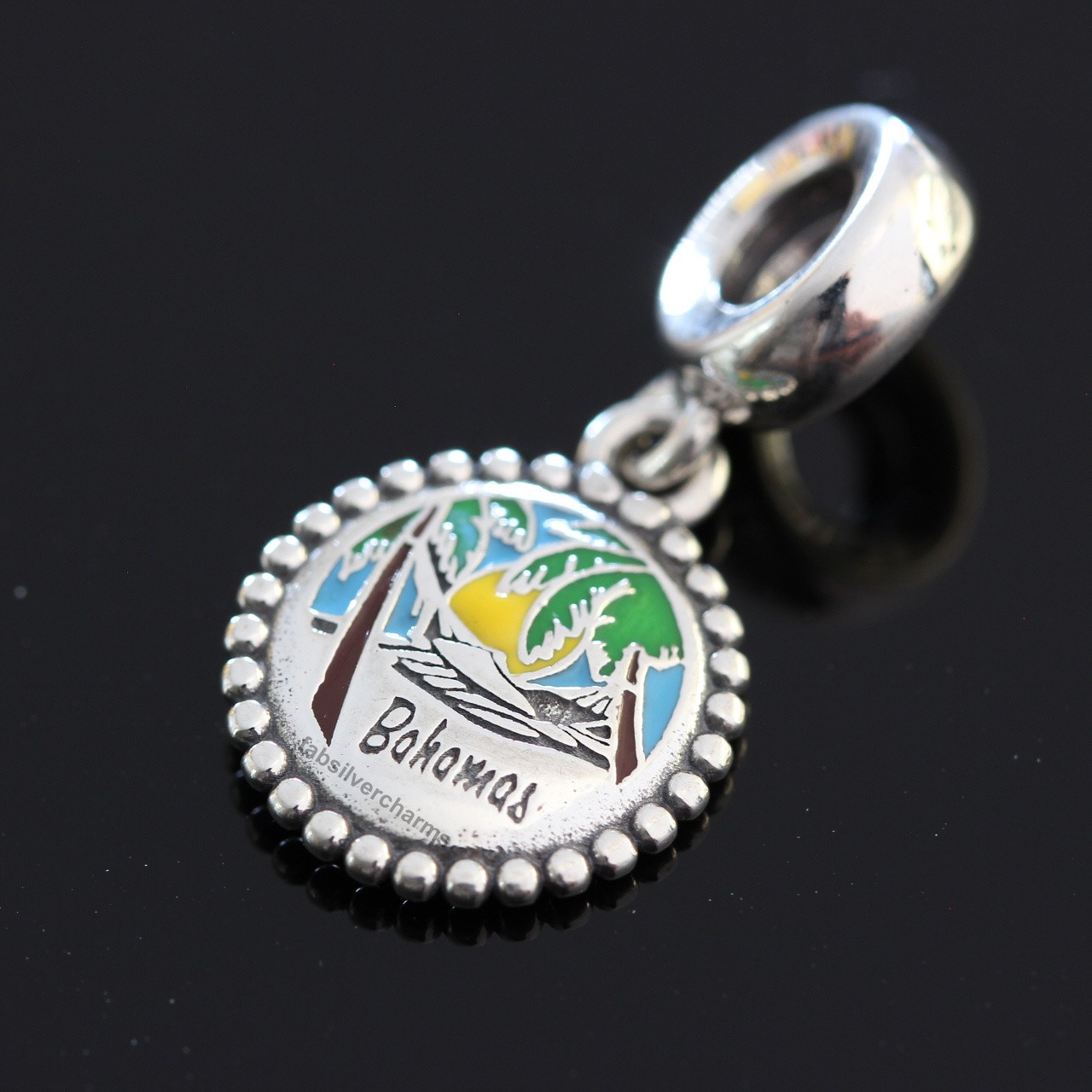 Authentic Pandora Bahamas Palm Trees Beach Exclusive RARE + BOX