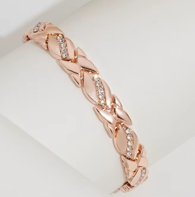 Women’s Magnetic Pure Copper Bracelet–3500 Gauss Magnets, Adjustable Sparkling