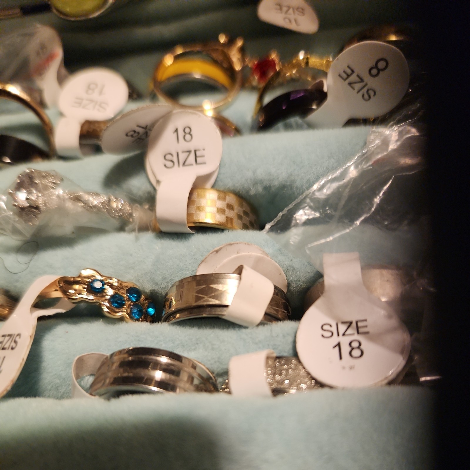 Assortment of fashion rings. varies styles and sizes