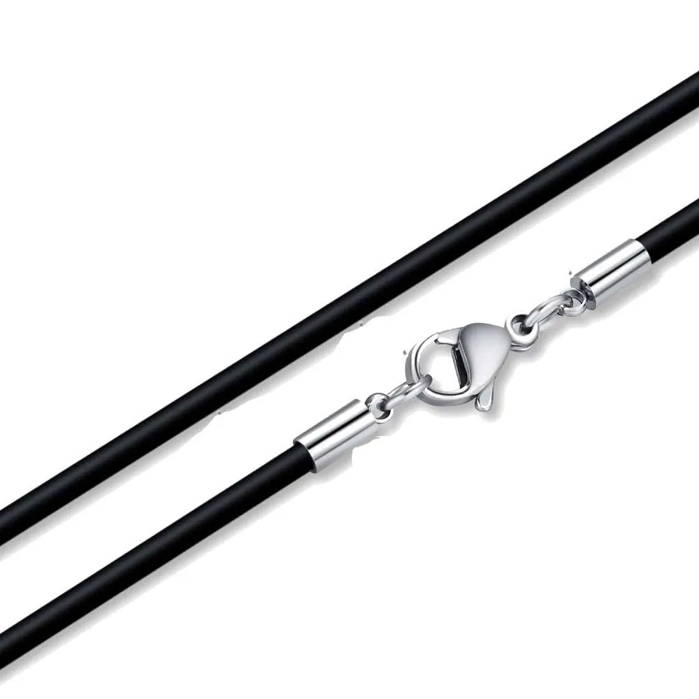 1/1.5/2/3mm Waterproof Braided Leather Chain Cord Rope Necklace w/ Steel Clasp .
