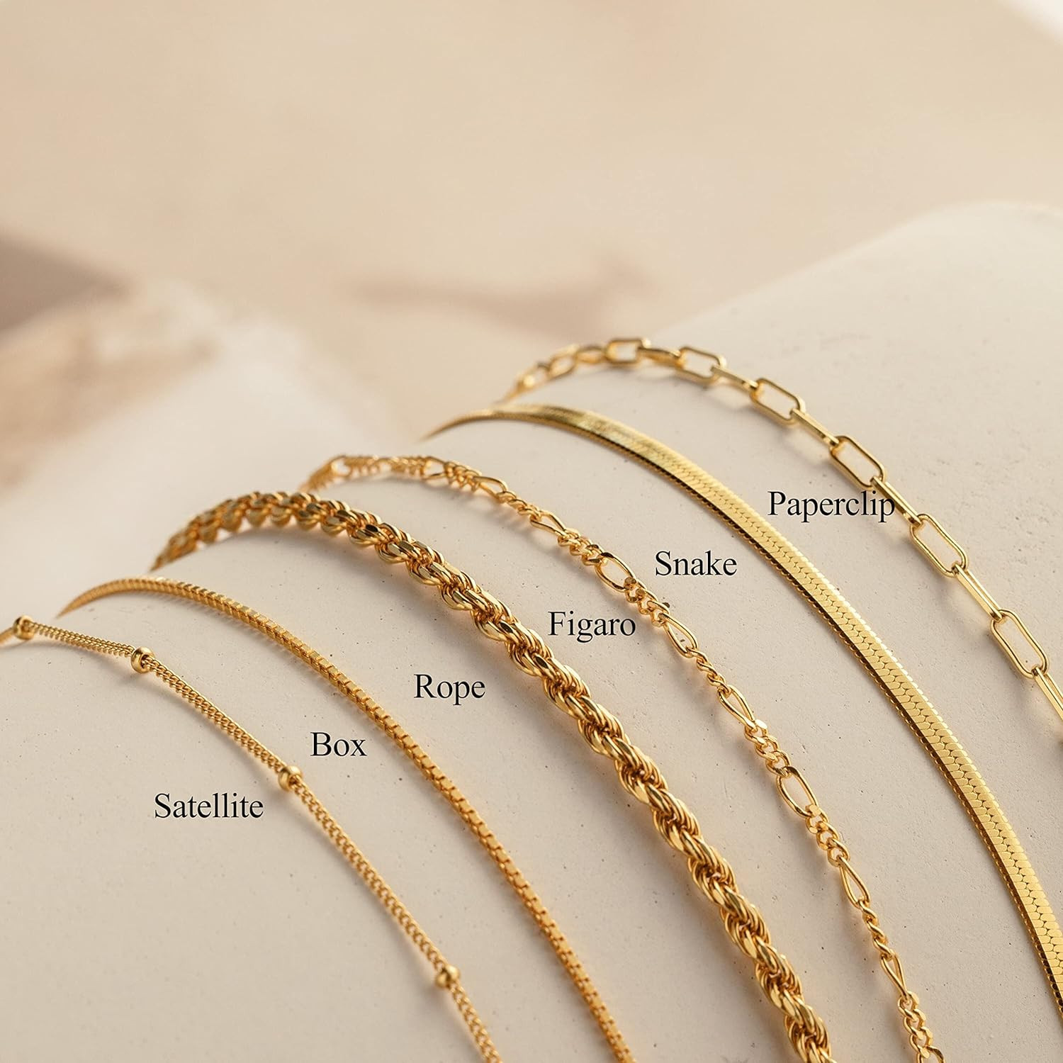 Gold Bracelets for Women Waterproof, 14K Real Gold Jewelry Sets for Women Trendy