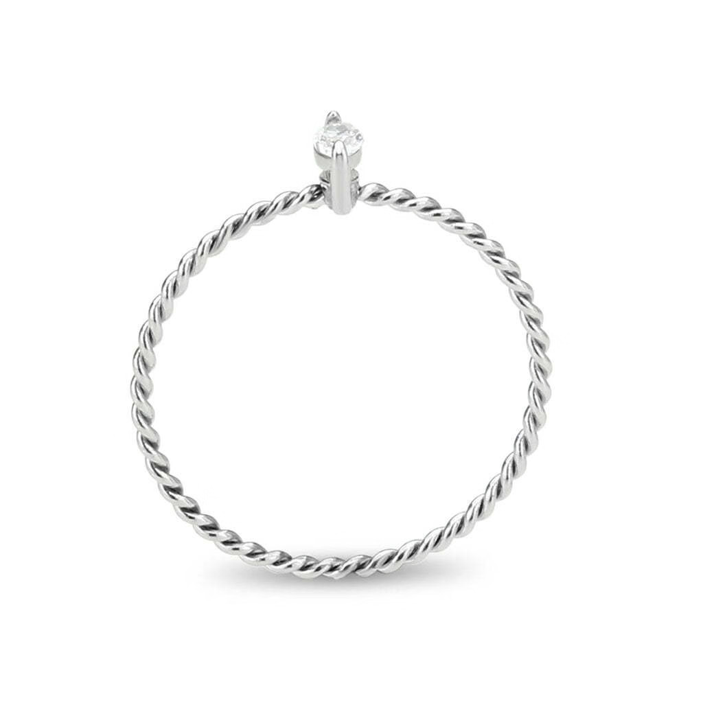 TK3860 – High polished (no plating) Stainless Steel Ring with AAA Grade CZ in Cl