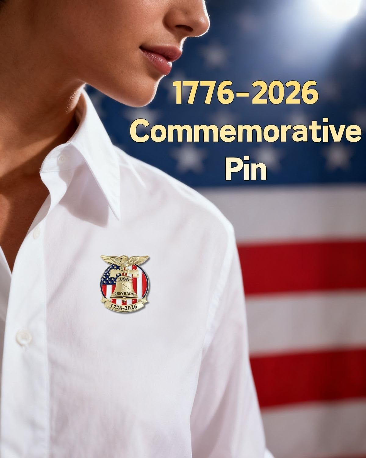 250th Anniversary American Flag Pin Badge USA Independence Day Brooch Style D