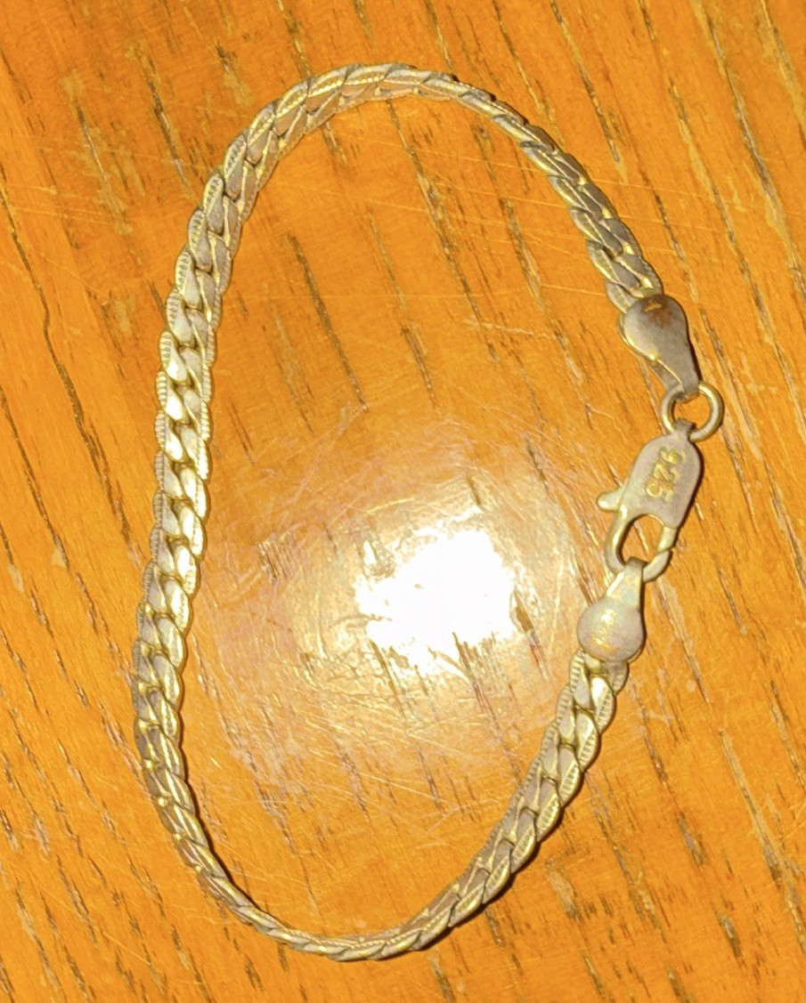 Silver Tone Rope Chain Necklace, Metal Chain Style, Lobster Clasp, No Stone
