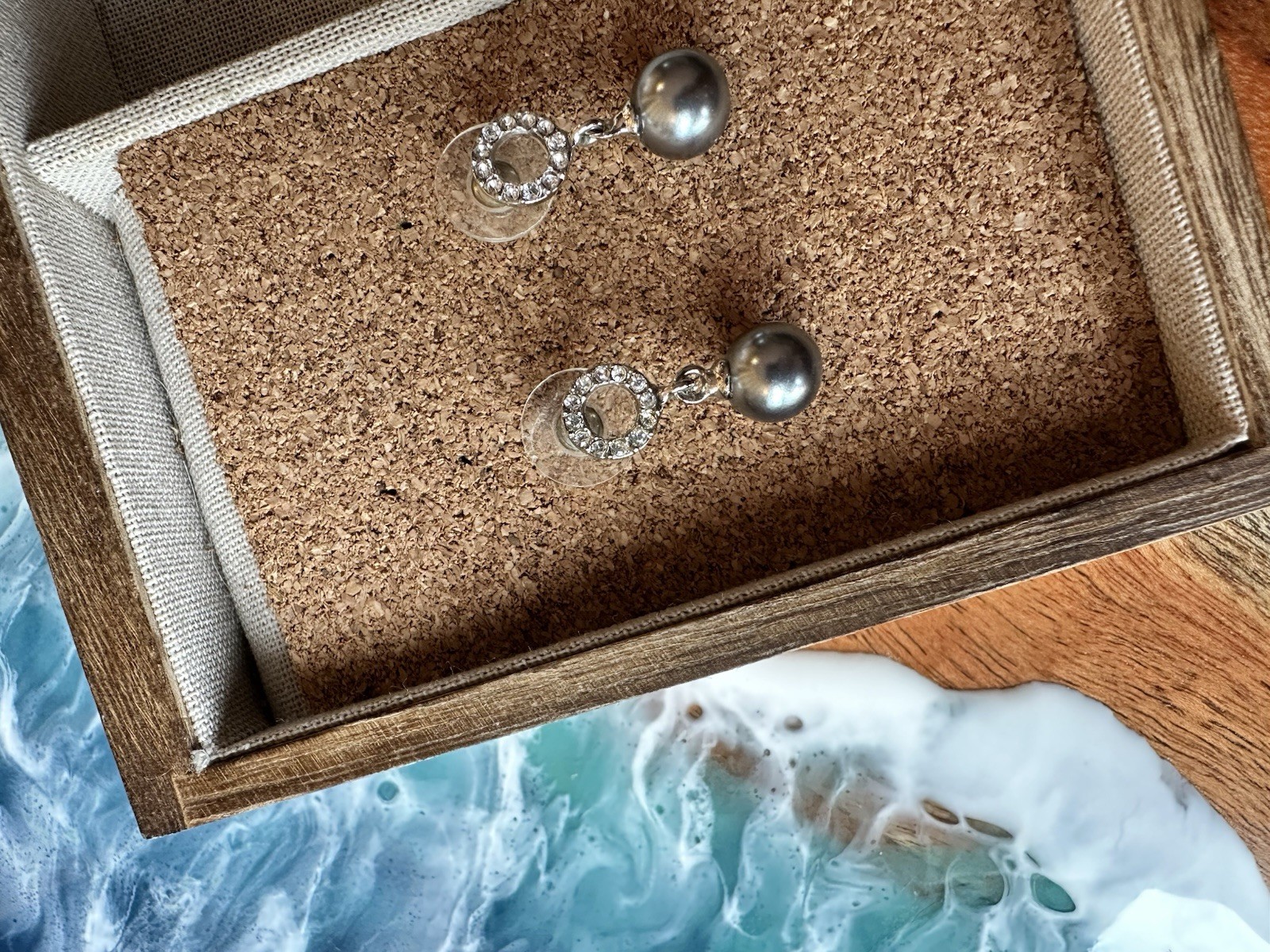 Pearl & Crystal Earrings Lot, Silver Tone, Drop/Dangle/Stud, Hook Closure
