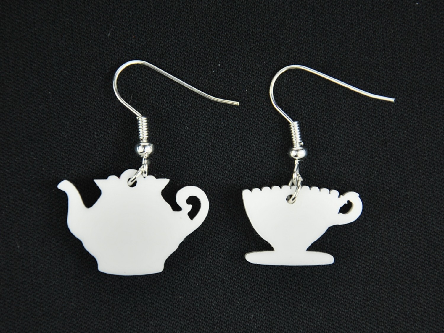 Coffee Pot Cup Earrings Miniblings Coffee Set Teapot Tea Cup White