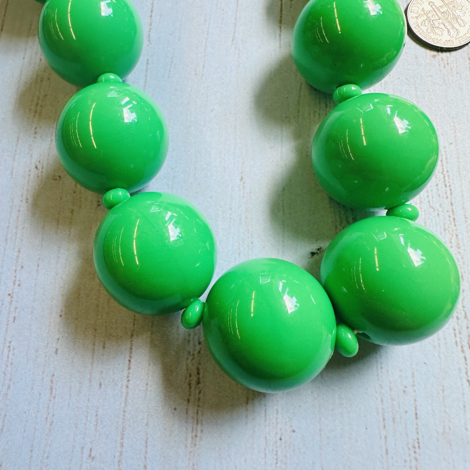 Green Beaded Necklace Lot Bundle Details In Description