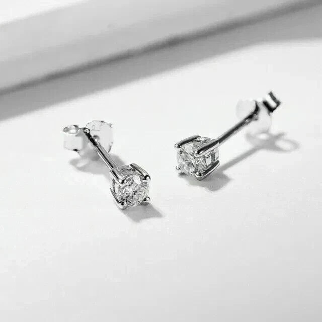 0.50 CT Lab Grown Diamond stud Earing for women 925 Silver 14k White Gold Plated