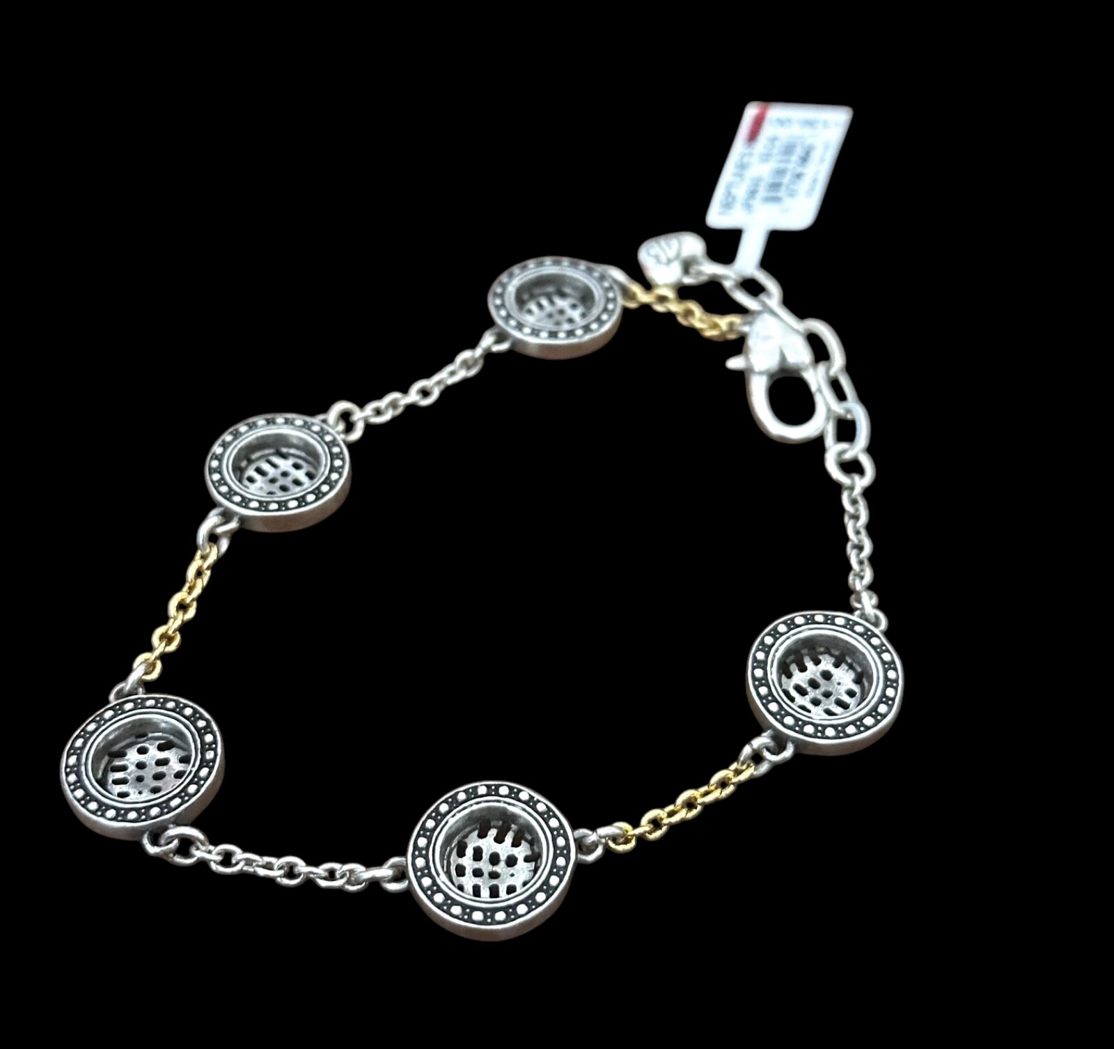 Brighton Neptunes Rings Woven Station Bracelet- round charms-gold & silver color