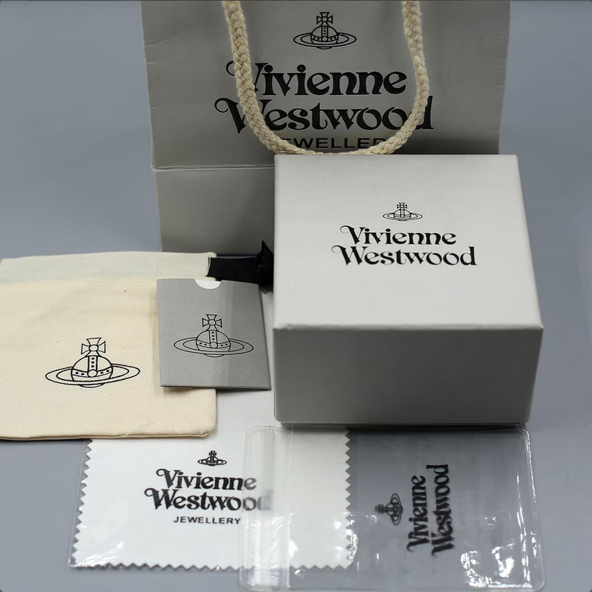 Vivienne Westwood Pearl Necklace – Silver Saturn Pendant with Box