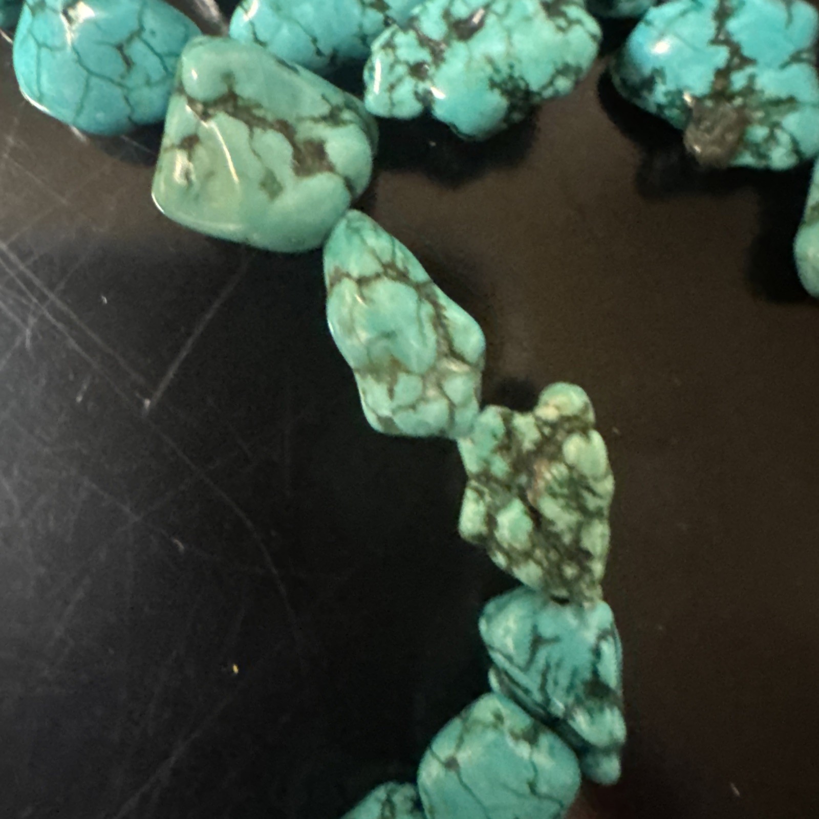 Block Turquoise Tie Back Necklace