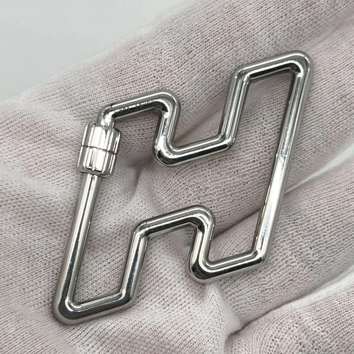 HERMES H To Speed Key Ring Charm Silver GP