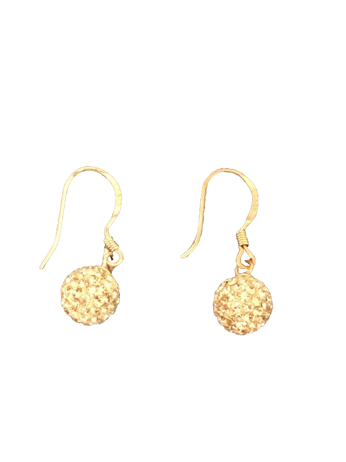 Sterling silver 925 92.5% crystal ball drop earrings. 1.36 grams