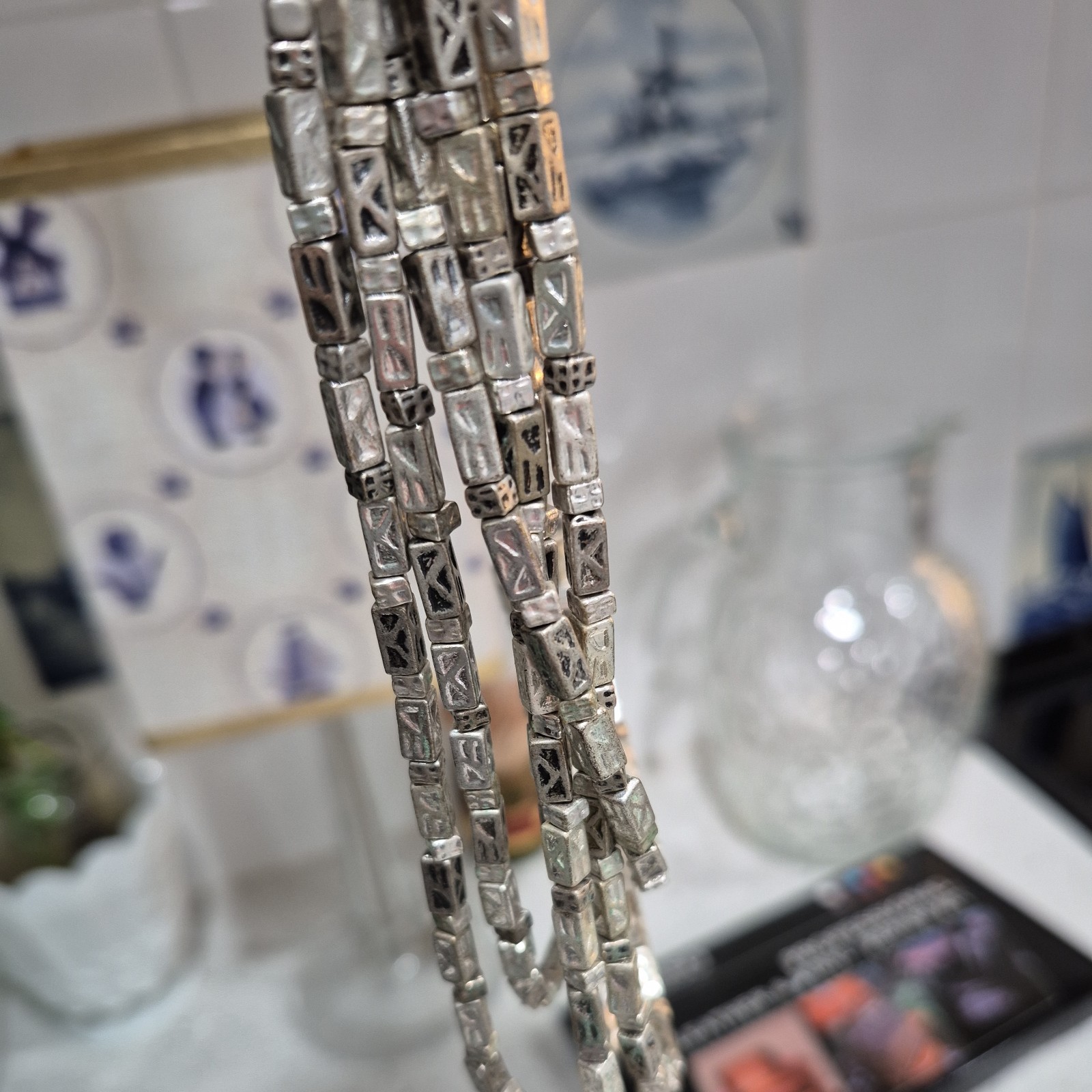 Beautiful strand of metal beads a timeless piece. dress it up or down heavy