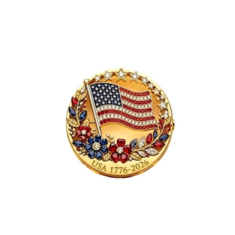 Patriotic American Flag Brooch Pin 250 Years of Freedom USA Men Women Jewelry