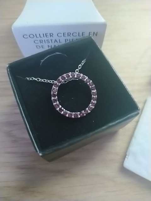 Avon Necklace FEBRUARY BIRTHSTONE SET 20 in necklace and hoop earrings