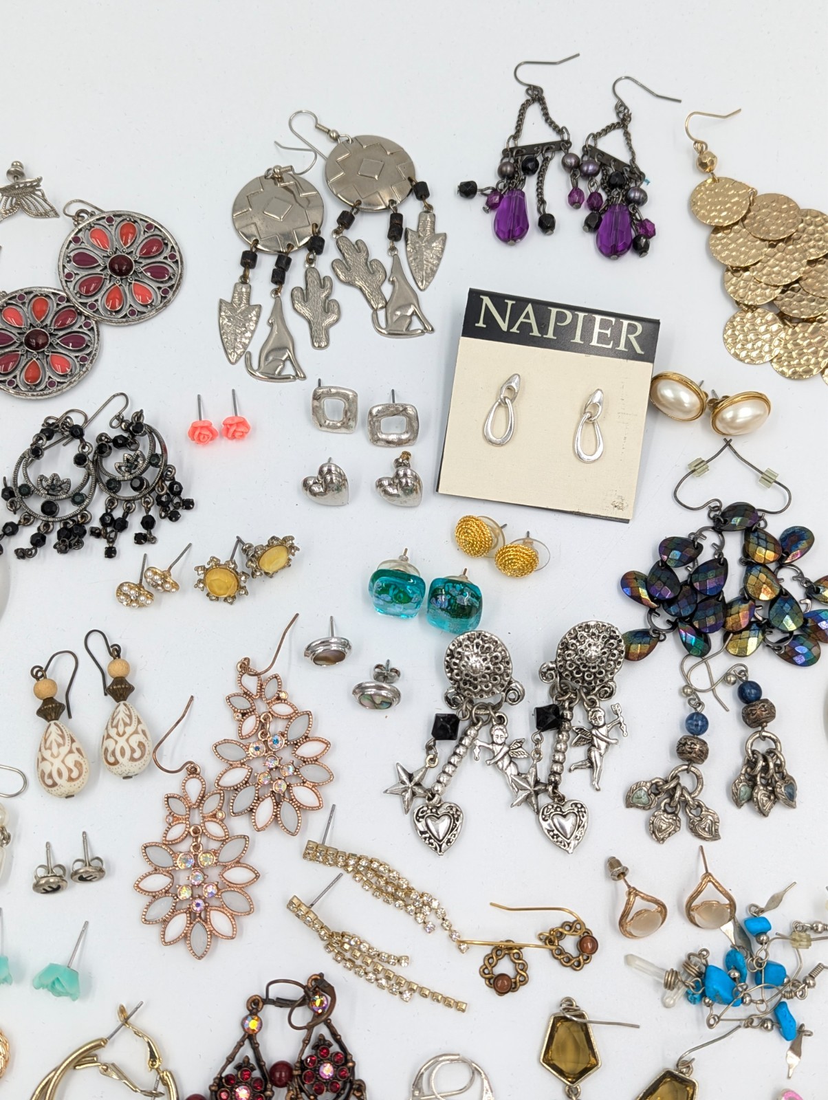 Earrings 50+ Pairs Cleaned & Ready to Wear Hoops Studs Dangle Any Occasion