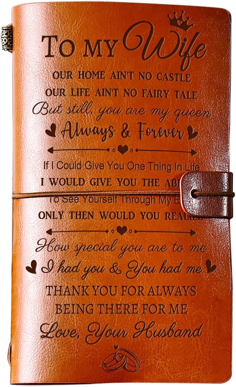 Personalized Beige Leather Journal – Thoughtful Gifts for Wives on Any Occasion
