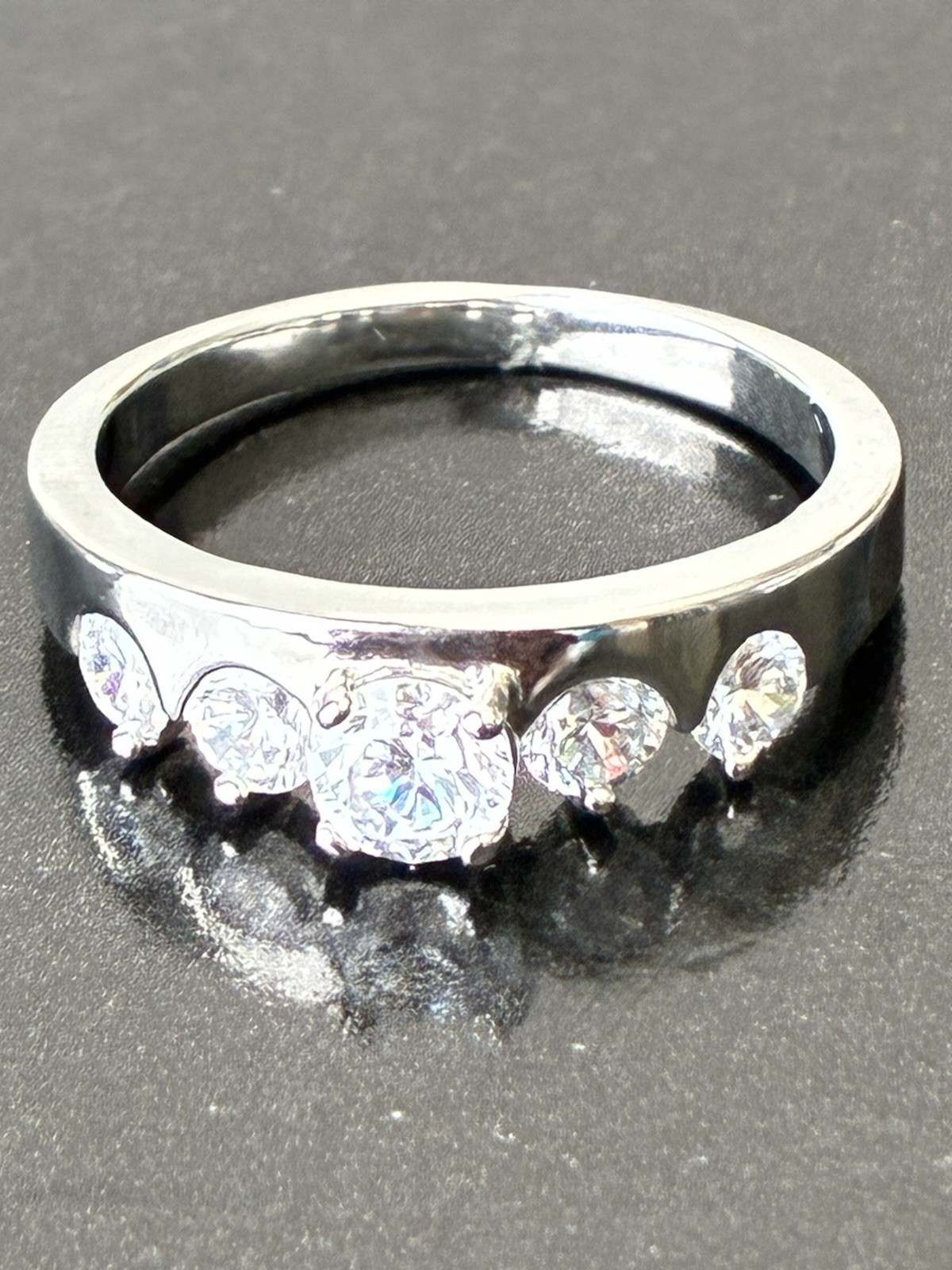White Gold plated Ring Sz 9