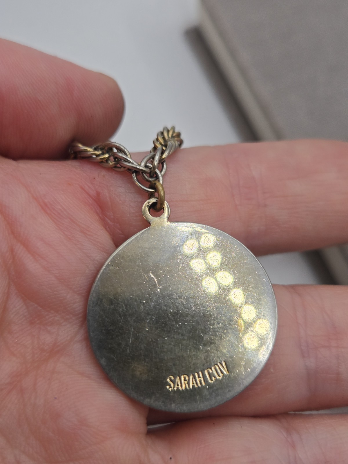 Vintage Sarah Cov Crab Cancer Sign Gold/Silver Tone Twist Link Mid Century Retro