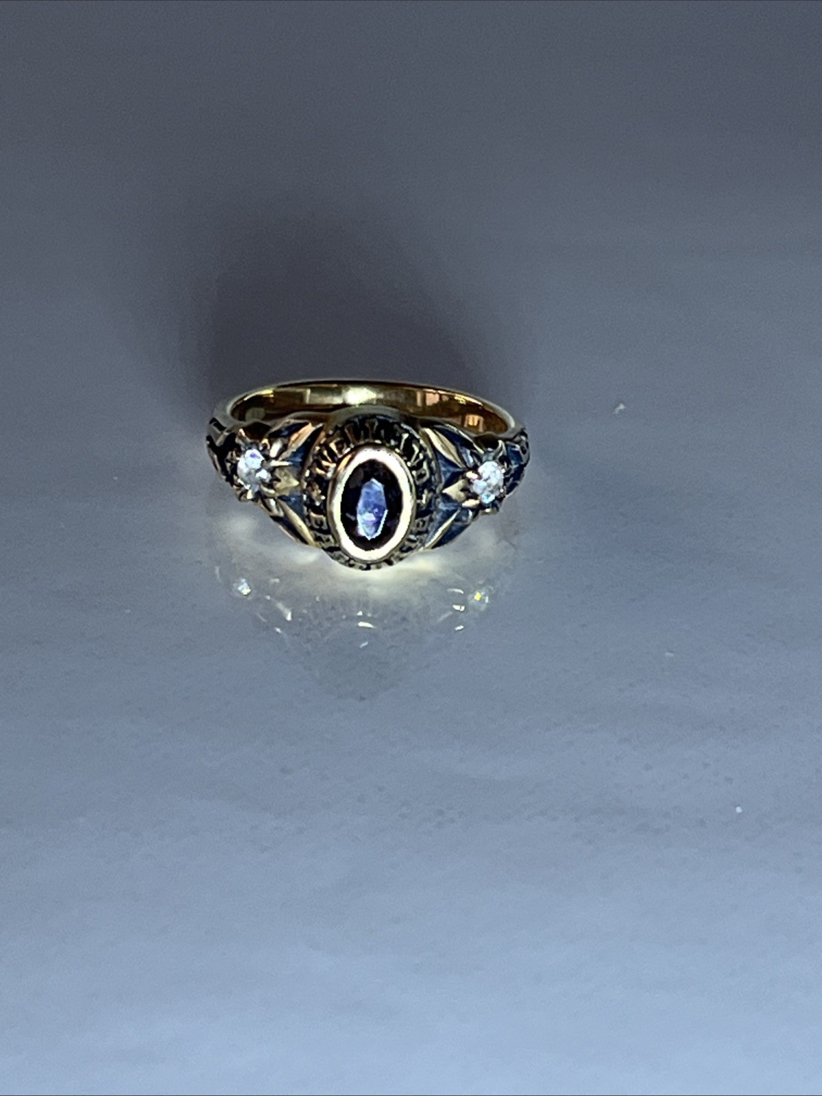 Oval Birthstone High School Class Ring Graduation Size 5 Stamped 10k(See Photos)