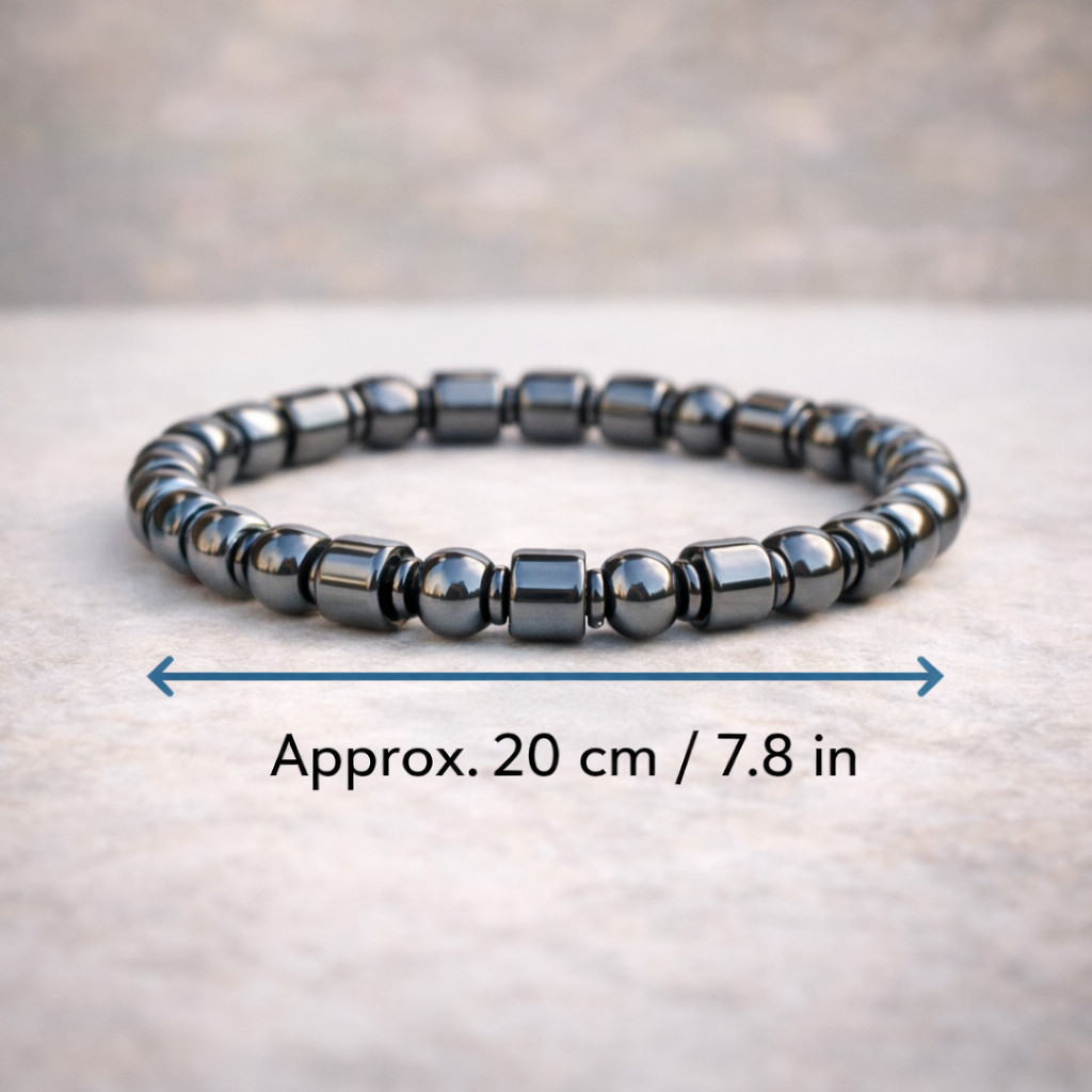 3 Pcs Magnetic Therapy Weight Loss Hematite Stone Beads Bracelet Jewelry
