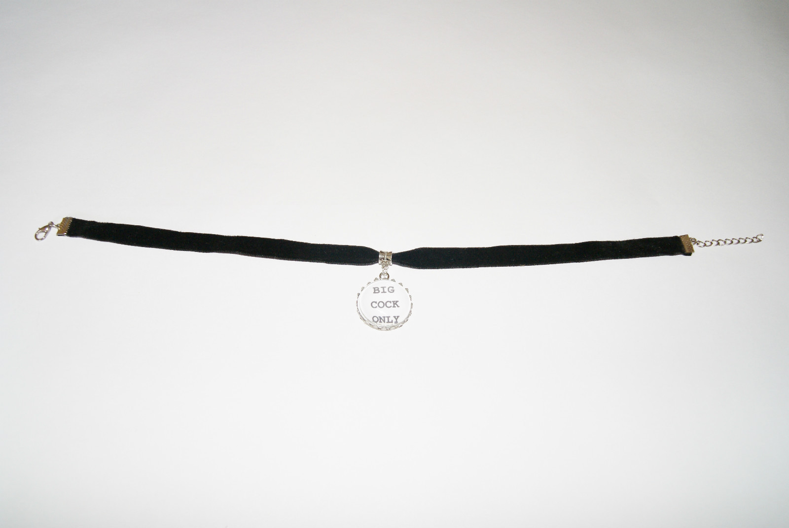 Big Cock Only Black Velvet Choker Necklace Jewellery Fetish Bondage Collar