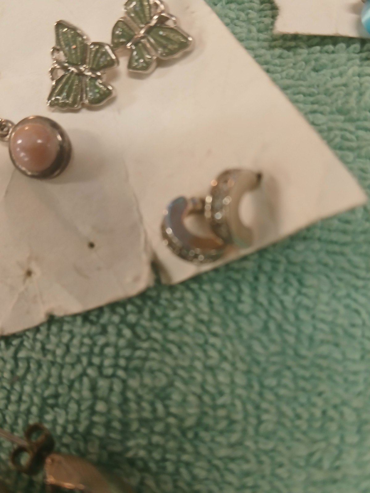 8 Pair Of Earrings For Pierced Ears All Silvertone