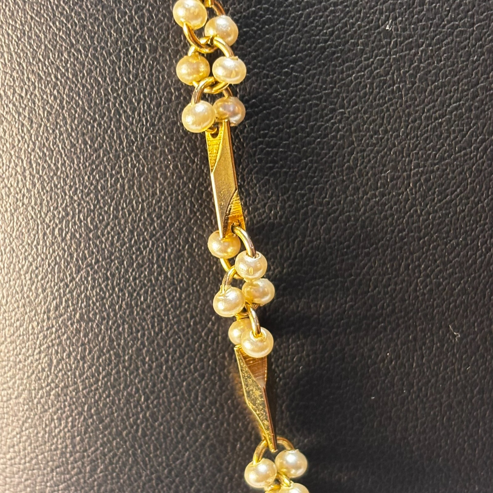 Faux Pearl Cluster Gold Tone Long Necklace White Elegant Jewelry