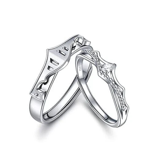 Princess and Knight Couple Ring Promise Love Matching Sets S925 Sterling
