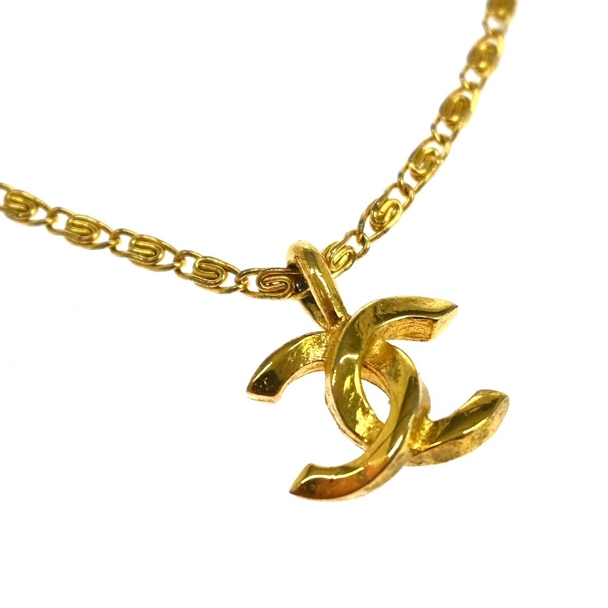 Chanel Gold Mini CC Pendant Necklace 1982 NQ06211