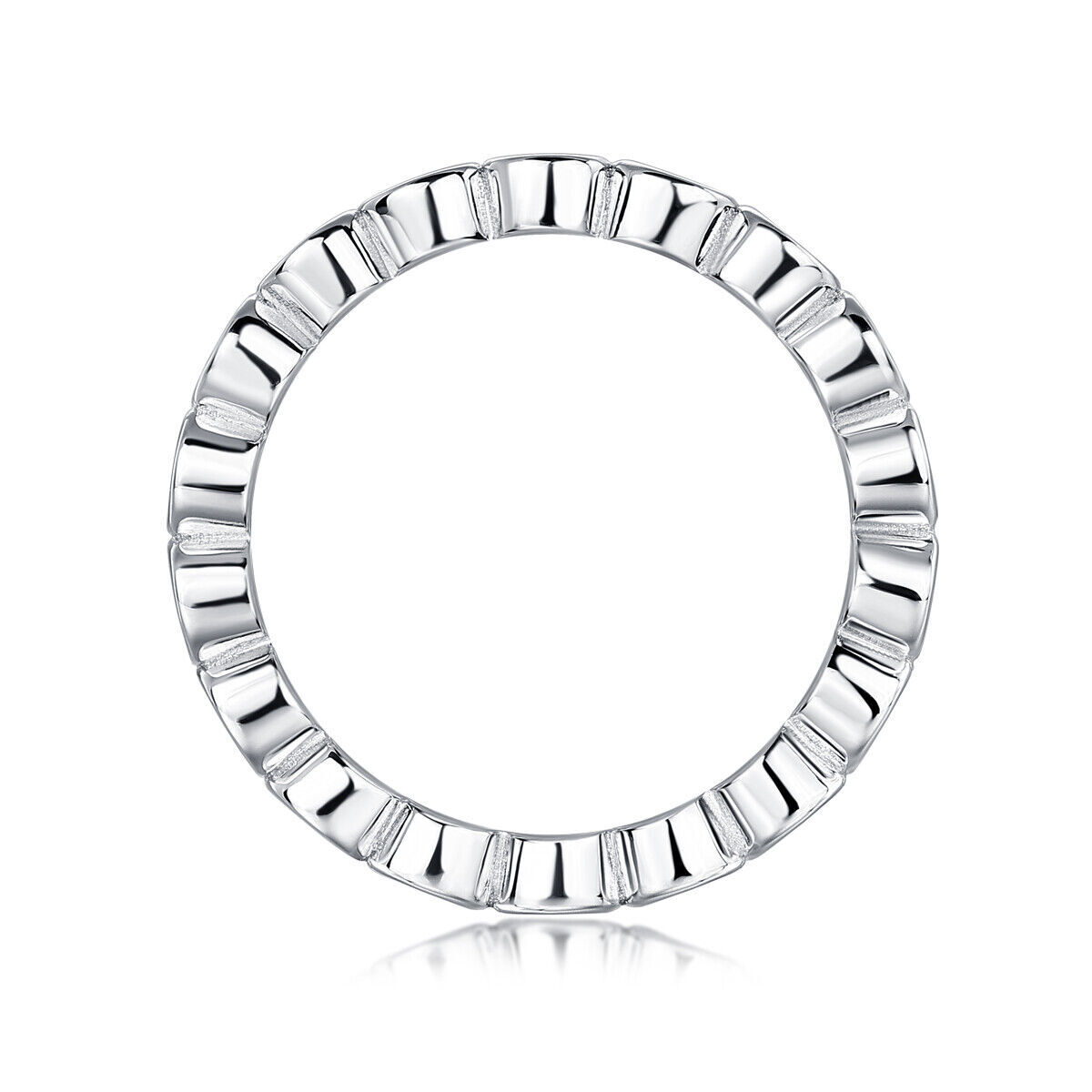 Round Cut Moissanite Eternity Band Wedding Ring for Women 925 Sterling Silver