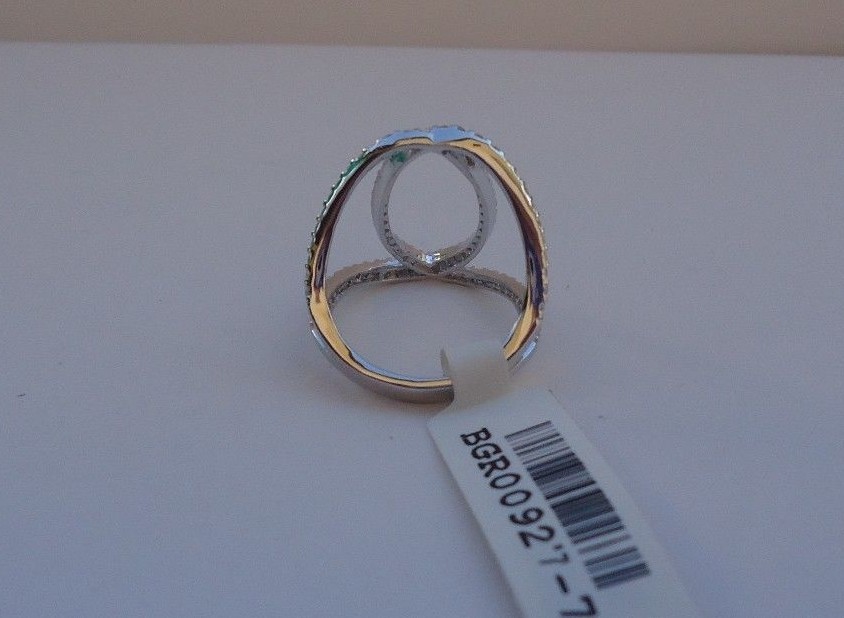 STERLING SILVER DESIGNERS RING W/ 2.50 CT LAB CREATED DIAMONDS /SIZE 5,6,7,8,9