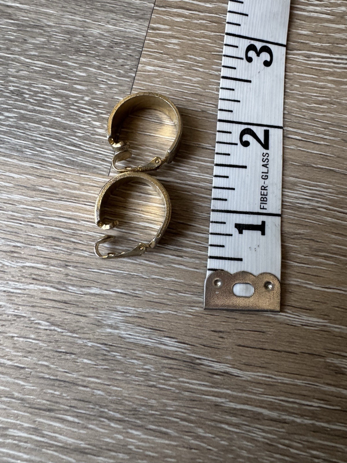 Gold Tone Textured Clip-On Huggie Hoop Earrings, Round, Sarah Coventry