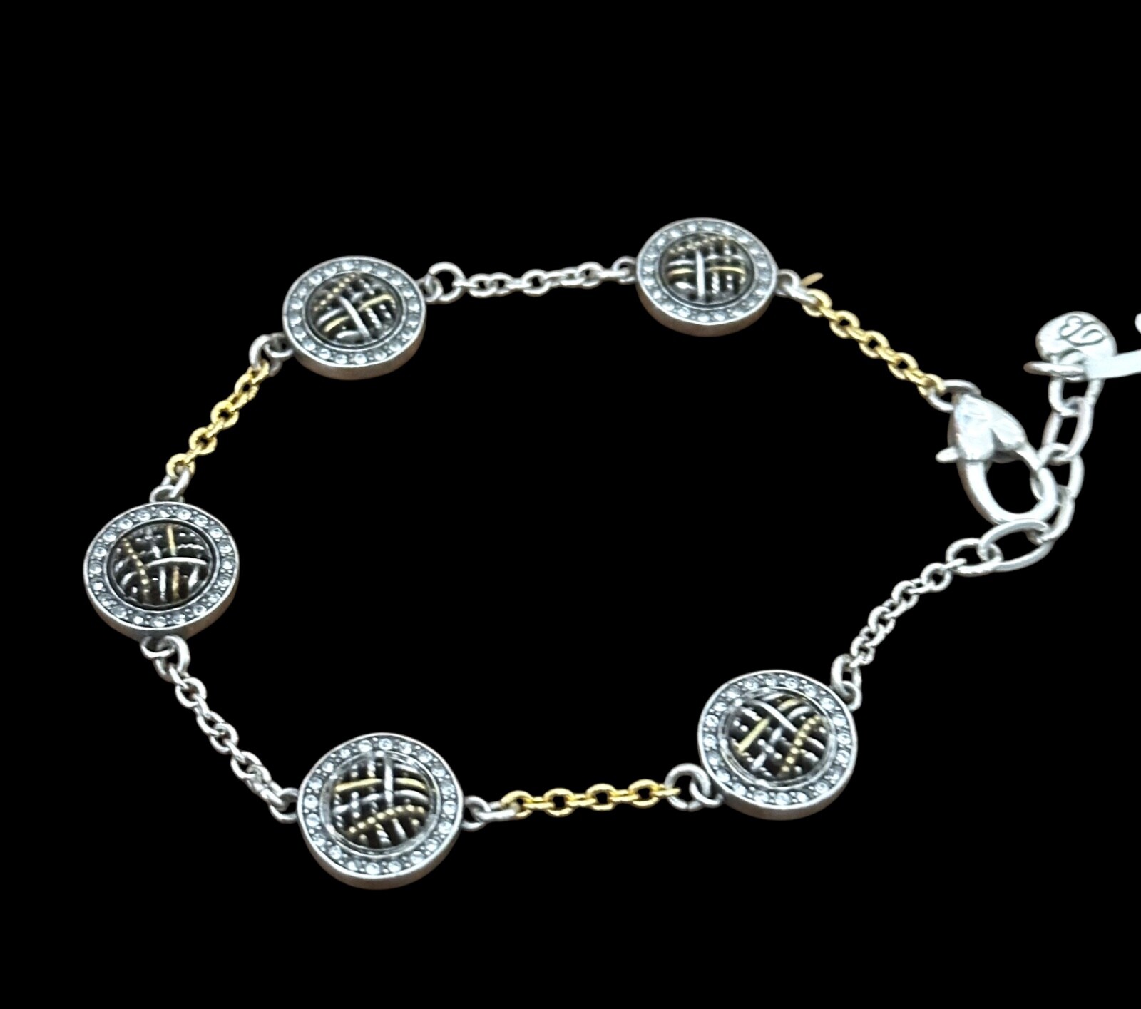 Brighton Neptunes Rings Woven Station Bracelet- round charms-gold & silver color