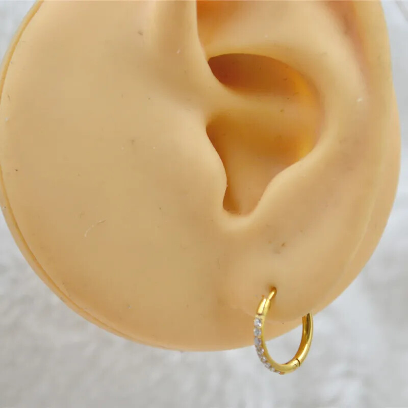20Pcs 1.2mm 1.6mm CZ Hoop Ring Earring Piercing Ear Helix Cartilage Ear Stud HOT