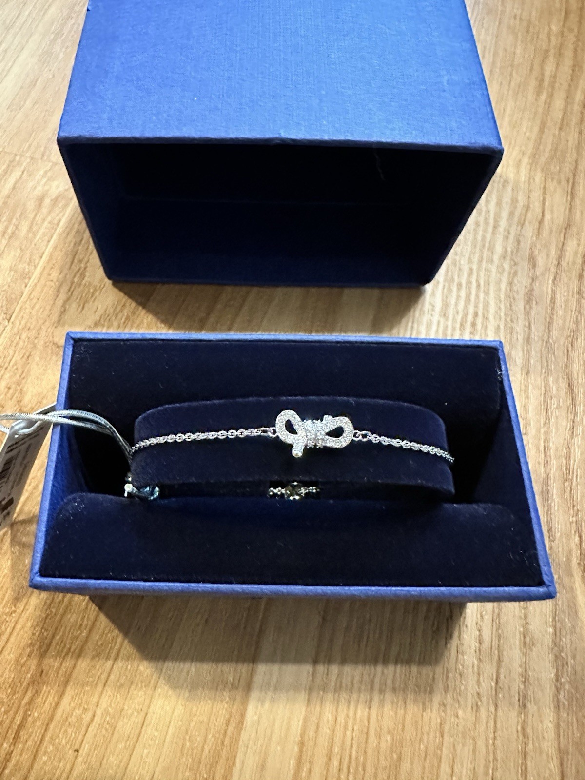 Swarovski Lifelong Bow Slider Bracelet Silver Rhodium Finish NWB ~ FAST SHIPPING