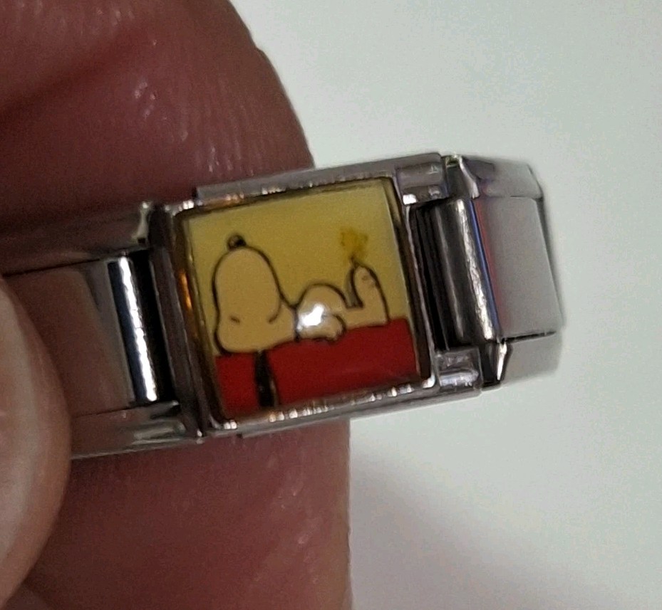 Snoopy Enamil Charms Casa D’Oro Watch Uberry Stainless Works New Battery Vintage