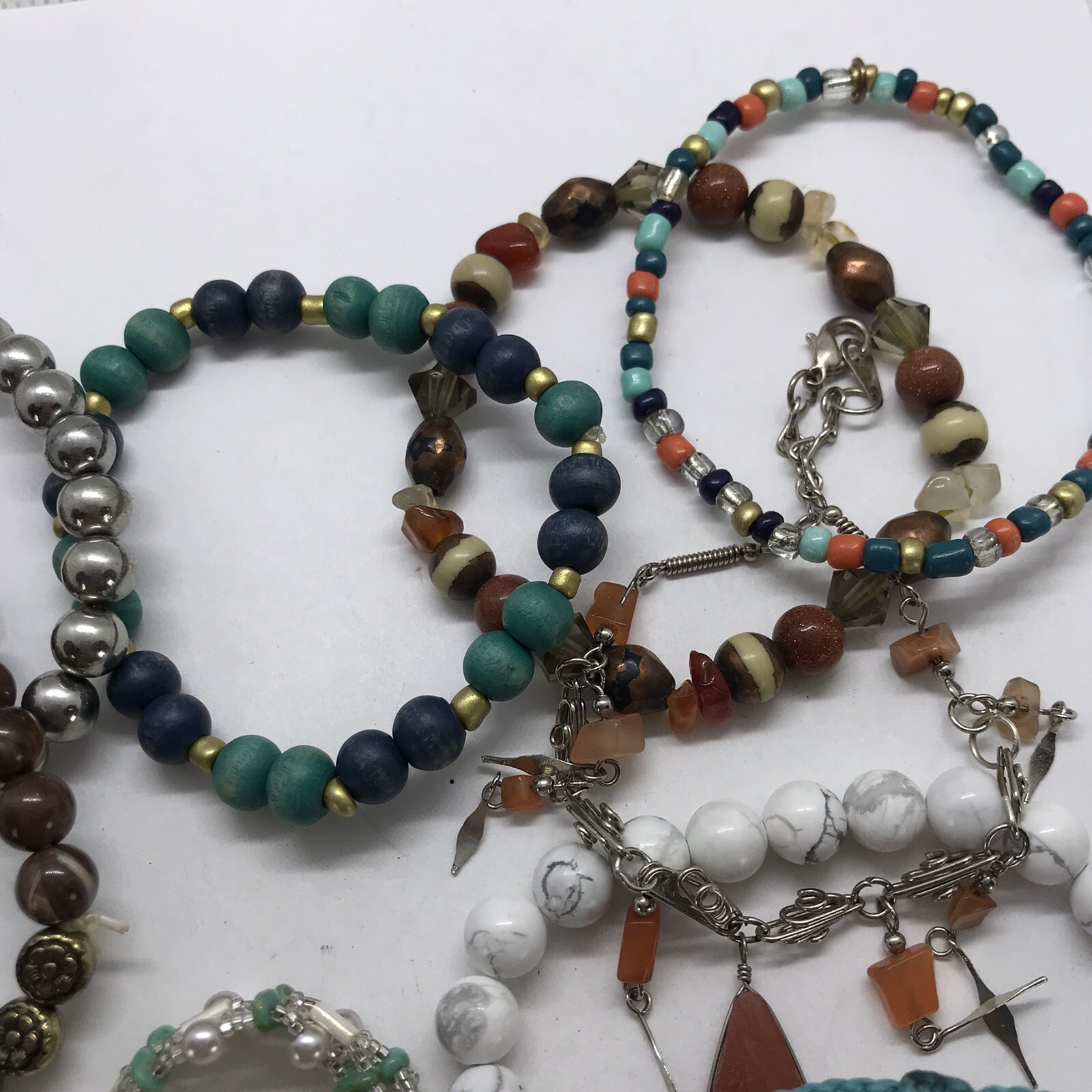 Bracelet Lot Bangles Bead Stretch mixed materials colorful Vtg to mod pure vida