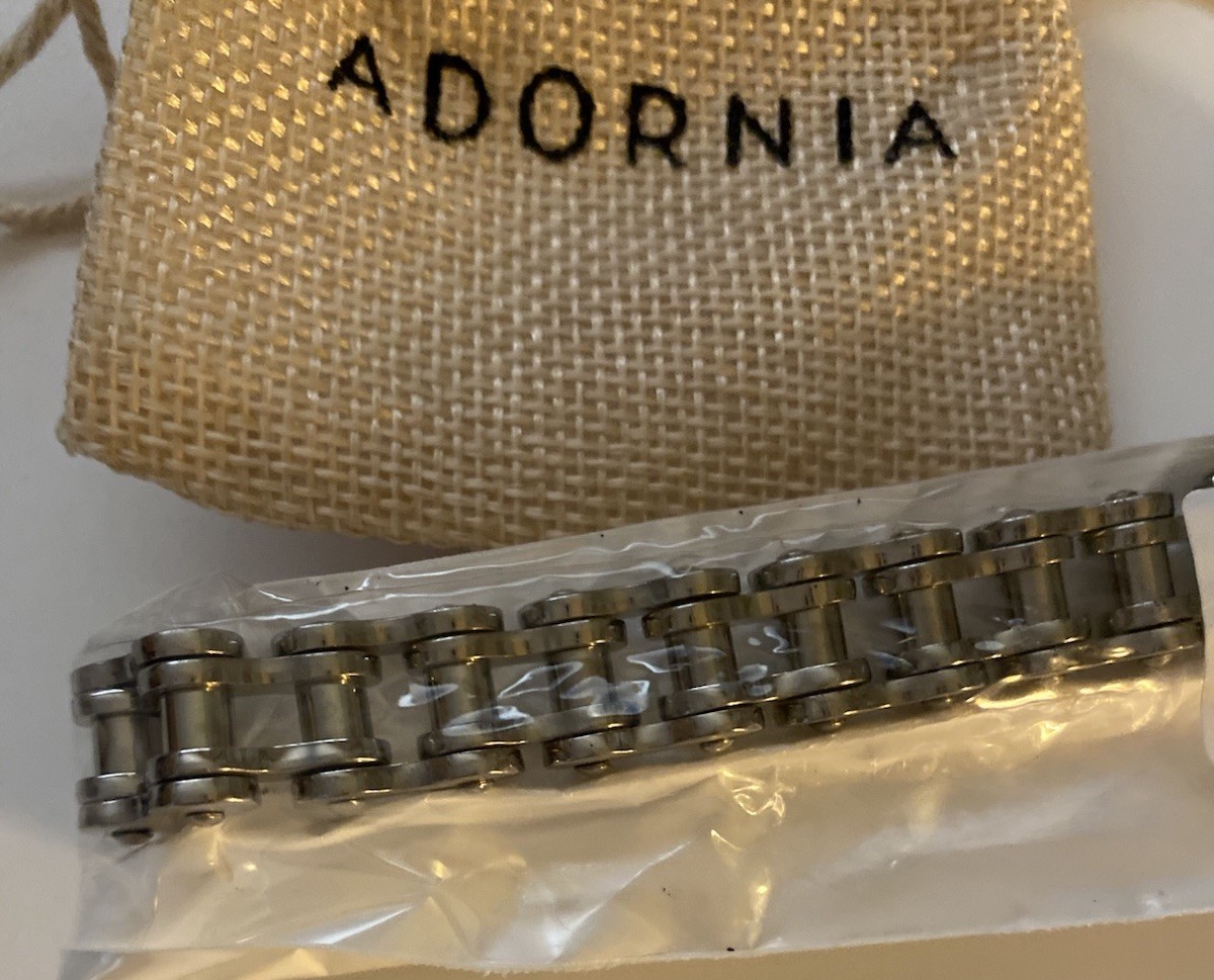 Stainless Steel Heavy Bike Chain Link Bracelet by Adornia 8.5 in Long New