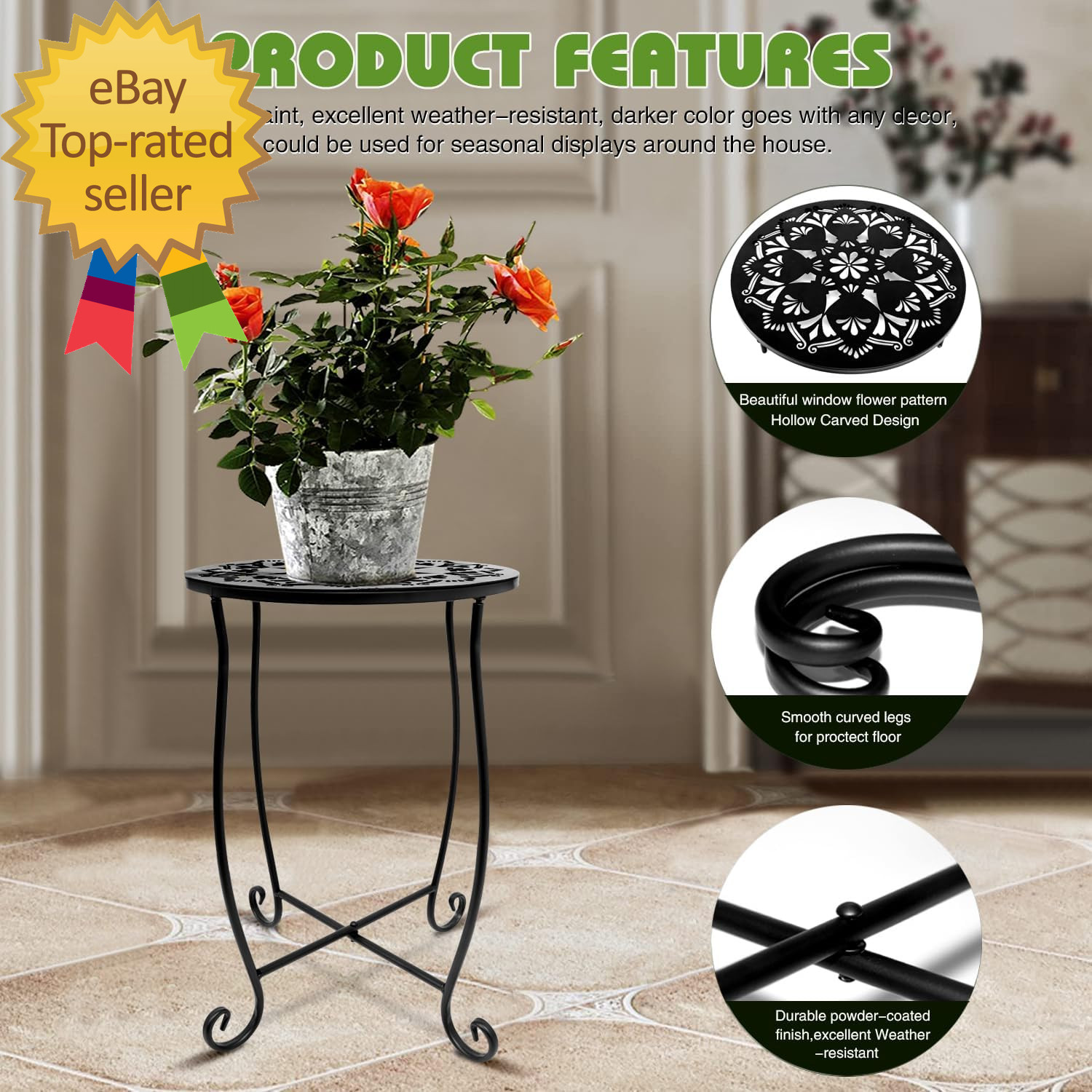 Outdoor Side Tables 2 Pack Patio Side Table Weather Resistant Metal Small round