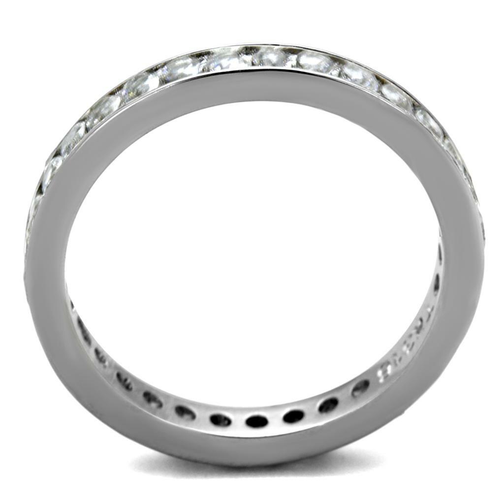 TK2343 – High polished (no plating) Stainless Steel Ring with AAA Grade CZ in